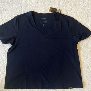 NOBULL women’s light weight v neck t-shirt in dark navy size Medium